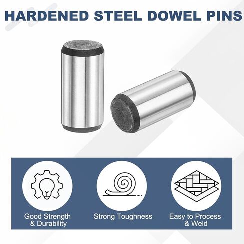 PATIKIL 2 Pcs Carbon Steel Dowel Pins, 1/2" x 1" Round Metal Rods Linear Rail Rod Shaft Solid Bar Stock for Pegs Support Shelves DIY Craft Shaft Model Car Gear in Kuwait