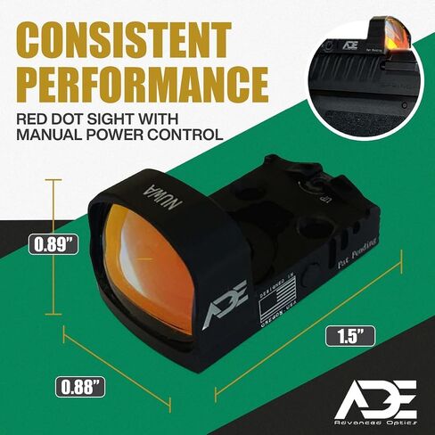 Ade Advanced Optics RD3-021 MOA NUWA Red Dot Sight-متوافق مع Holosun 407K/507K Footprint - يعمل مع Taurus GX4 Toro، TX22 Toro، P365XL Spectre Comp، Canik Mete MC9 (جسم FDE) in Kuwait