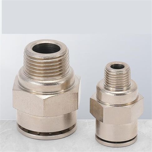 Pneumatic All-copper PC Connector Quick Screw External Thread Lock Nut Type Straight 1234 1Pcs(Allcopperpc6-02) in Kuwait
