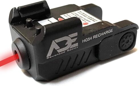 Ade Advanced Optics HG54R ضوء ليزر مسدس قابل لإعادة الشحن - مشهد LED أحمر مع مجموعة ستروب للمسدس - يناسب Springfield Hellcat OSP/PRO، شعاع ليزر تكتيكي صغير الحجم 9 مم مثبت على السكك الحديدية in Kuwait