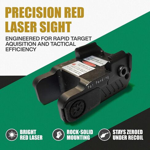 Ade Advanced Optics HG54R ضوء ليزر مسدس قابل لإعادة الشحن - مشهد LED أحمر مع مجموعة ستروب للمسدس - يناسب Springfield Hellcat OSP/PRO، شعاع ليزر تكتيكي صغير الحجم 9 مم مثبت على السكك الحديدية in Kuwait