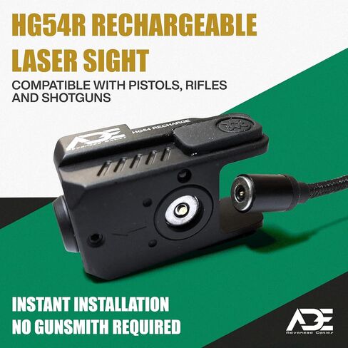 Ade Advanced Optics HG54R ضوء ليزر مسدس قابل لإعادة الشحن - مشهد LED أحمر مع مجموعة ستروب للمسدس - يناسب Springfield Hellcat OSP/PRO، شعاع ليزر تكتيكي صغير الحجم 9 مم مثبت على السكك الحديدية in Kuwait