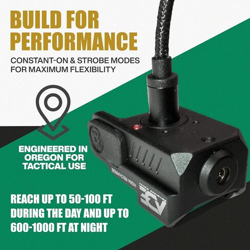 Ade Advanced Optics HG54R ضوء ليزر مسدس قابل لإعادة الشحن - مشهد LED أحمر مع مجموعة ستروب للمسدس - يناسب Springfield Hellcat OSP/PRO، شعاع ليزر تكتيكي صغير الحجم 9 مم مثبت على السكك الحديدية in Kuwait