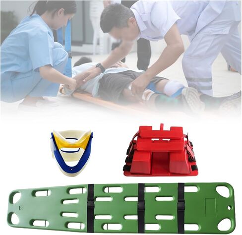 Lightweight Emergency Spine Board Stretcher - Portable PE Water Rescue Patient Transport for Ambulance & Campground - First Aid Spinal Board - Green in Kuwait
