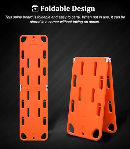 Life-Saving Board for Lifeguards, Foldable Spine Board Stretcher Backboard, Plastic Water Floating Back Boards, Weight Capacity 159Kg / 350Lb (4folds) in Kuwait