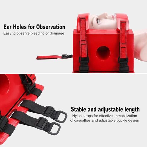 Emergency Rescue Spine Board, Water Floating Stretcher, Rescue Kit Comprehensive Emergency Support with Spine Board, Head Immobilizer, Lightweight for First Responders,Four Fold (Fixator + in Kuwait