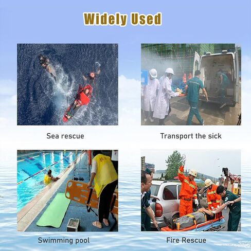 Portable Swimming Pool Life-Saving Board, Emergency Rescue Spine Boards One-Piece Molding with 3 Seat Belt, Water Floating Stretcher First Responder Backboard(138x35x3cm/54.3x13.8x1.2in) (1 in Kuwait