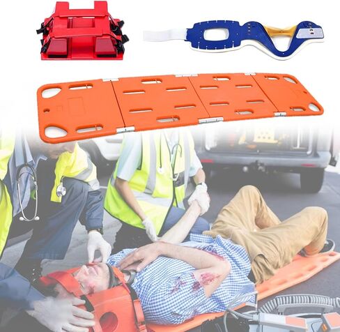 Heavy Du Waterproof Gurney Stretcher - First Aid Spine Board with Imlizat Features for Emerncy & Spinal Precauts (Clete Set) in Kuwait