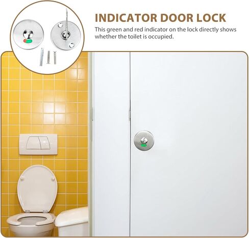 Public Toilet Privacy Indicator Lock for Washroom Partition Doors, Plastic Red Green Indicator Latches, Privacy Door Hardware for Commercial Restroom Use in Kuwait