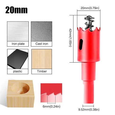 1pc 15-200mm M42 Bi-Metal Hole Saw HSS Drill Bit for Metal Iron Aluminum Stainless Plastic DIY Wood Cutter Tools(20mm) in Kuwait
