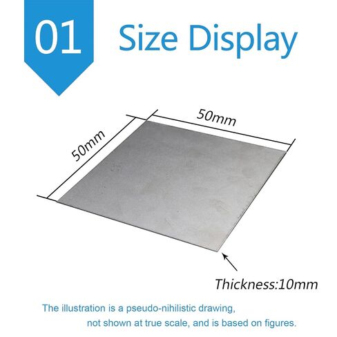 TA2 Metal​ Plate Sheet - Commercially Pure Metal​ Alloy for Machining and Forming - High Strength Metal(10mmx50mmx50mm) in Kuwait