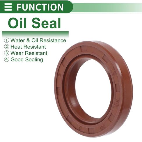 Universal Oil Seal TC Double Lip W Steel Spring Seal Ring Rotary Shaft Seal 23x35x6mm High Pressure FKM Rubber Brown 5 Pcs in Kuwait