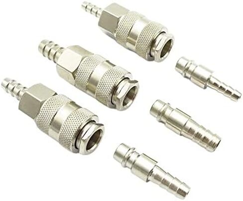 مجموعة تركيبات توصيل سريع بالهواء المضغوط مكونة من قطعتين للضاغط - متوافقة مع قضبان خرطوم 6 مم، 8 مم، 10 مم (10 مم) in Kuwait