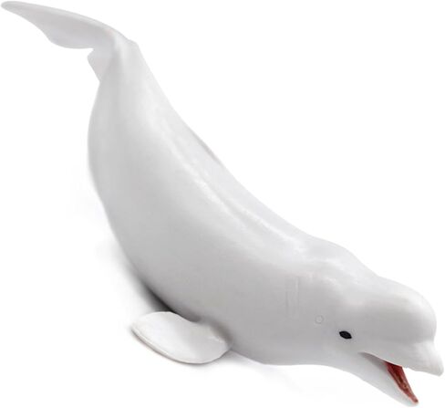 Simulated Beluga Whale Figurine Sea Animals Solid Ocean Animal Creatures Toy Sea Educational Toys for Kids Toddlers (White Whale) in Kuwait