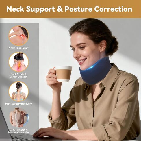 Neck Brace for Sleeping, Soft Foam Cervical Collar Neck Support Brace, Keep Vertebrae Stable for Relief of Cervical Spine Pressure for Women & Men(Medium) in Kuwait