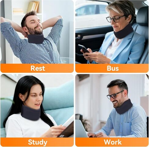 Neck Brace for Sleeping, Soft Foam Cervical Collar Neck Support Brace, Keep Vertebrae Stable for Relief of Cervical Spine Pressure for Women & Men(Medium) in Kuwait