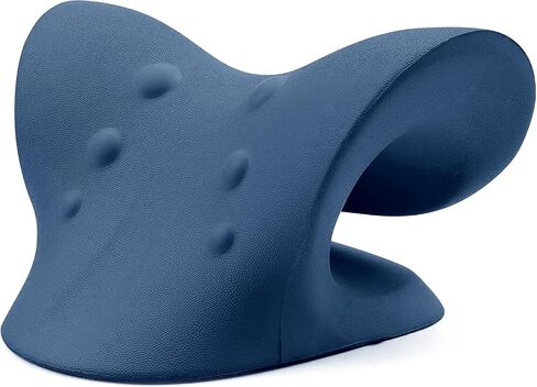 Neck and Shoulder Stretcher Relaxer for Pain Relief, Ergonomic Cervical Traction Device for Neck, Shoulder, and Spine Alignment, Portable Chiropractic Pillow for Posture Support (Blue) in Kuwait