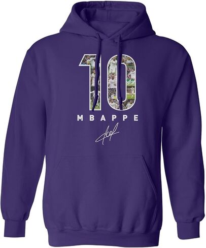 Mbappe-Inspired 10 Collage Graphic - Madrid Tribute Unisex Hooded Sweatshirt in Kuwait