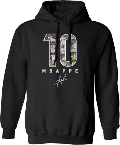 Mbappe-Inspired 10 Collage Graphic - Madrid Tribute Unisex Hooded Sweatshirt in Kuwait