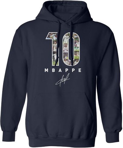 Mbappe-Inspired 10 Collage Graphic - Madrid Tribute Unisex Hooded Sweatshirt in Kuwait