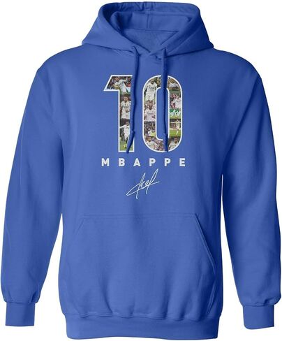 Mbappe-Inspired 10 Collage Graphic - Madrid Tribute Unisex Hooded Sweatshirt in Kuwait