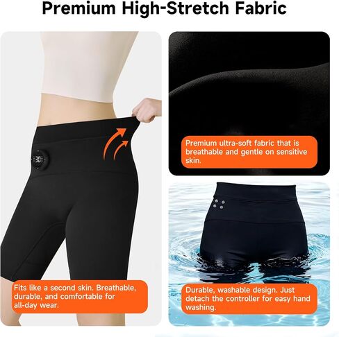 EMS Toning Shorts - Targeted Glute Muscle Strengthening System, Wearable Hip Workout Device for Passive At-Home Fitness Black in Kuwait