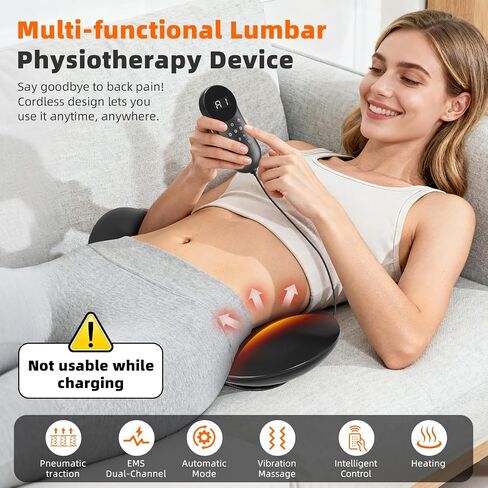 4-in-1 Electric Lumbar Traction Device, Back Massager with Adjustable Air Traction ,3 Level Heating, Vibration and Therapy,Lower Back Massager for Sciatica Relief, Office Lumbar Pressure & Stiffness in Kuwait