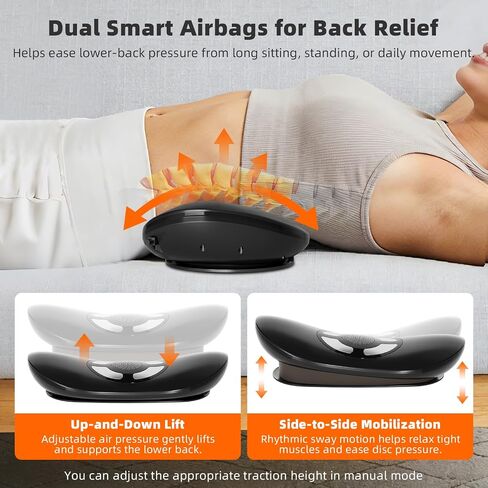 4-in-1 Electric Lumbar Traction Device, Back Massager with Adjustable Air Traction ,3 Level Heating, Vibration and Therapy,Lower Back Massager for Sciatica Relief, Office Lumbar Pressure & Stiffness in Kuwait
