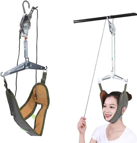 Cervical Neck Traction Device Neck Tension Relief Portable Over The Door Device Portable Neck Stretcher Hammock for Physical Therapy, Neck Pain Relief, Vertebrae Disk Herniation, Migraine Relief in Kuwait