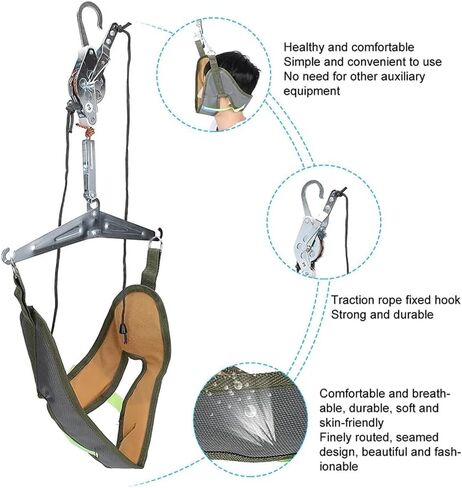 Cervical Neck Traction Device Neck Tension Relief Portable Over The Door Device Portable Neck Stretcher Hammock for Physical Therapy, Neck Pain Relief, Vertebrae Disk Herniation, Migraine Relief in Kuwait