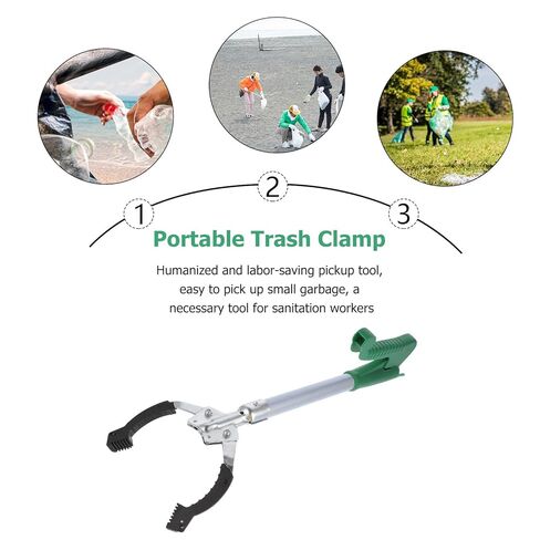 Didiseaon 40cm Aluminum Alloy Trash Pickup Tool with Garbage Clamp, Portable Rubbish Grabber Clip for Outdoor Cleaning and Waste Collection in Kuwait