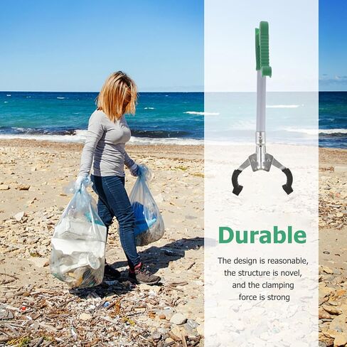 Didiseaon 40cm Aluminum Alloy Trash Pickup Tool with Garbage Clamp, Portable Rubbish Grabber Clip for Outdoor Cleaning and Waste Collection in Kuwait