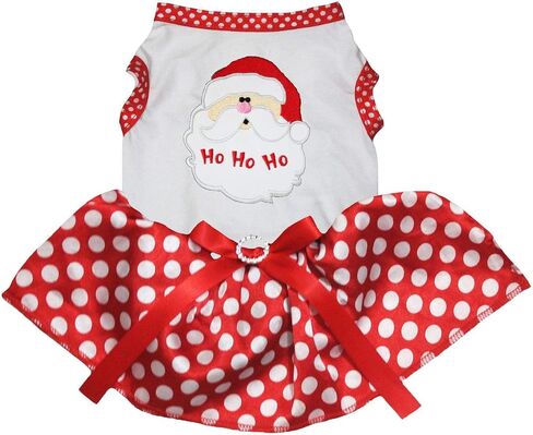 Petitebella Santa Claus Face Puppy Dog Dress (Red/Red, Small) in Kuwait