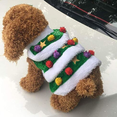 Ipetboom Dog Christmas Costume Tree Shaped Dress Comfortable Pet Clothing Festive Winter Coat Holiday Shirt in Kuwait