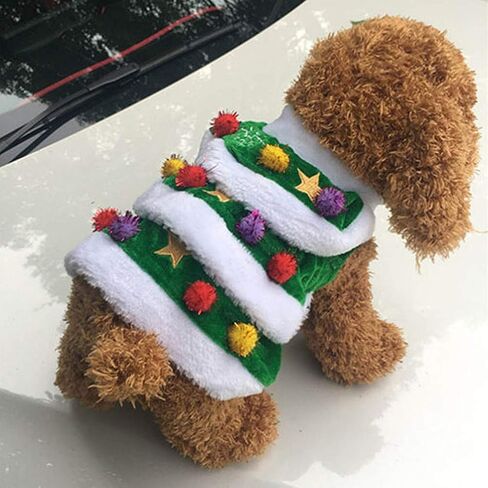 Ipetboom Dog Christmas Costume Tree Shaped Dress Comfortable Pet Clothing Festive Winter Coat Holiday Shirt in Kuwait