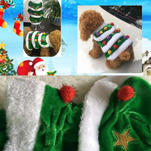 Ipetboom Dog Christmas Costume Tree Shaped Dress Comfortable Pet Clothing Festive Winter Coat Holiday Shirt in Kuwait