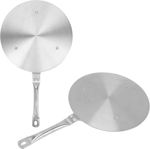 24cm Stainless Steel Heat Diffuser Plate, Induction Cooker Heat Transfer Plate Adapter with Handle, 3 Layers Design for Even Heat Distribution, Essential Cookware Accessory for Hom in Kuwait