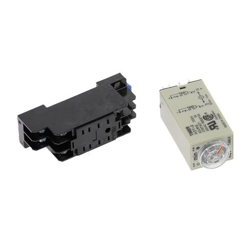 مرحلات H3Y-2 AC/DC 36V مع مقبس أساسي، مقبض دوار لتأخير التشغيل DPDT 1S/5S/10S/30S/60S/3M/5M/10M/30M مؤقت توقيت التتابع (جهد التيار المتردد 36 فولت، 0-5 دقائق) in Kuwait