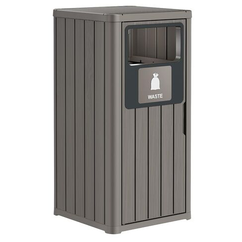 Outdoor Trash Can Waterproof Resin Patio Garbage Can for Outdoor Trash Bin for Patio, Garden, Black (22 Gallon) in Saudi Arabia