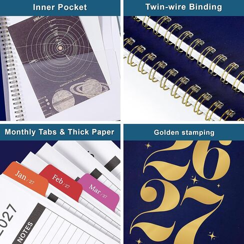 2026 Planner - 2026 Planner Weekly and Monthly from Jan. 2026 - Dec. 2026, Calendar 2026 Planners with Monthly Tabs and Inner Pocket, 8.5" x 11" in Saudi Arabia