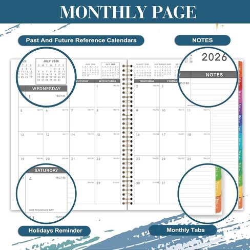 2026 Planner - 2026 Planner Weekly and Monthly from Jan. 2026 - Dec. 2026, Calendar 2026 Planners with Monthly Tabs and Inner Pocket, 8.5" x 11" in Saudi Arabia