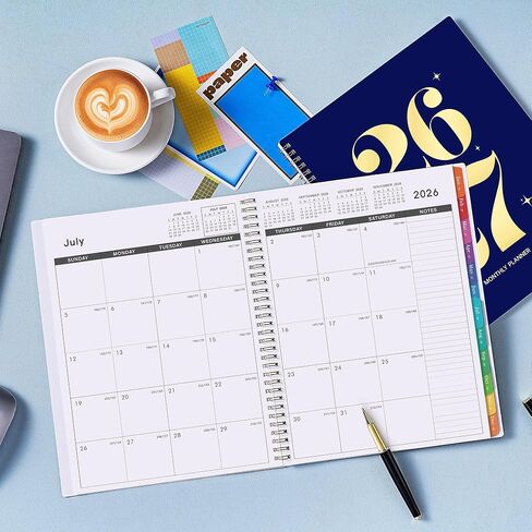 2026 Planner - 2026 Planner Weekly and Monthly from Jan. 2026 - Dec. 2026, Calendar 2026 Planners with Monthly Tabs and Inner Pocket, 8.5" x 11" in Saudi Arabia