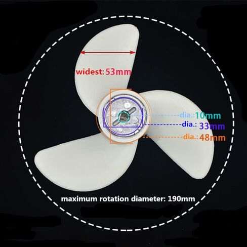 3-7 1/4x5 المروحة النايلون لمحرك Hangkai 2-4 السكتة الدماغية 3.5/3.6/4HP in Kuwait