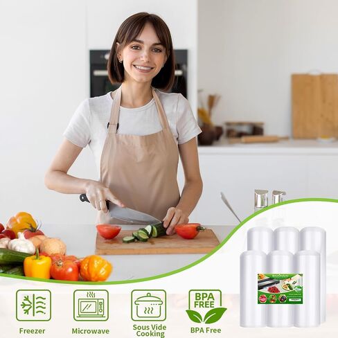 Vacuum Sealer Bags,100 Large Gallon 12x16 Inch,BPA‑Free Heavy‑Duty Food Storage Pre‑Cut Bags in Kuwait