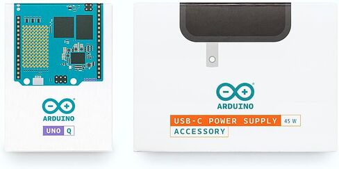 Arduino UNO Q 2GB AI Development Board + 45W USB-C Power Supply، Wi-Fi، Bluetooth، Linux IoT Kit in Kuwait
