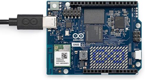 Arduino UNO Q 2GB AI Development Board + 45W USB-C Power Supply، Wi-Fi، Bluetooth، Linux IoT Kit in Kuwait