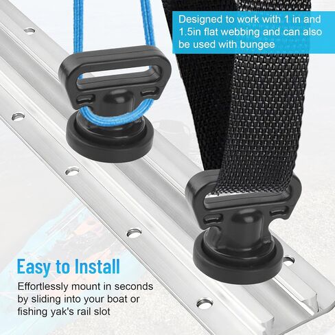 GDW Kayak Track Mount Vertical Tie Downs - Vertical Tie Downs for Securing Cooler, Crate, and Other Kayak Rail Mount Accessories （ 4 Pack ） in Kuwait