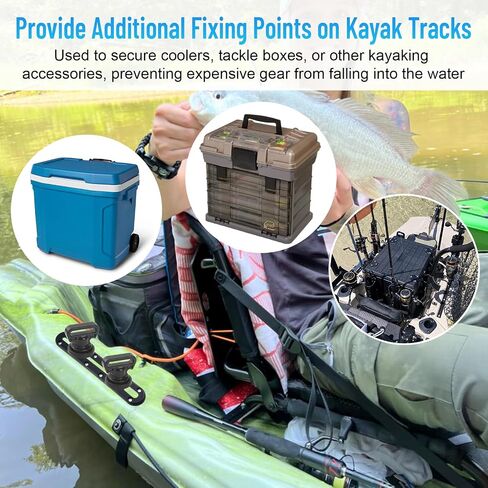 GDW Kayak Track Mount Vertical Tie Downs - Vertical Tie Downs for Securing Cooler, Crate, and Other Kayak Rail Mount Accessories （ 4 Pack ） in Kuwait