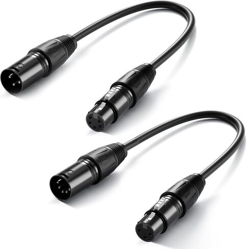 NEEWER XLR 3 Pin Male to XLR 5 Pin Female & 3Pin Female to 5Pin Male Audio Adapter Cables, 1 ft (30 cm), 2 Pack Converter Cords Set for Microphones DMX Stage Lights Mixers, MS028 in Kuwait