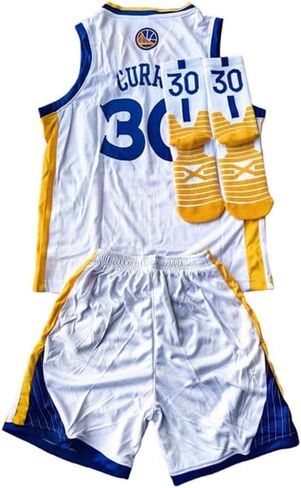 3PCS Boys Basketball Jerseys Athletic Tank Top Shorts Socks Sets Gift for Kids Girls Fans Teens Youth Training Uniforms in Kuwait